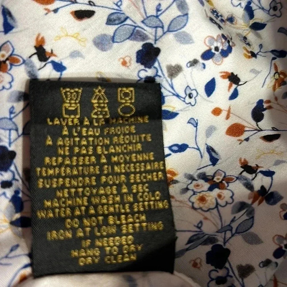 AKA Men shirt,size SM,NWT,slim fit ,100  cotton,career,white,small floral print. - Picture 11 of 16